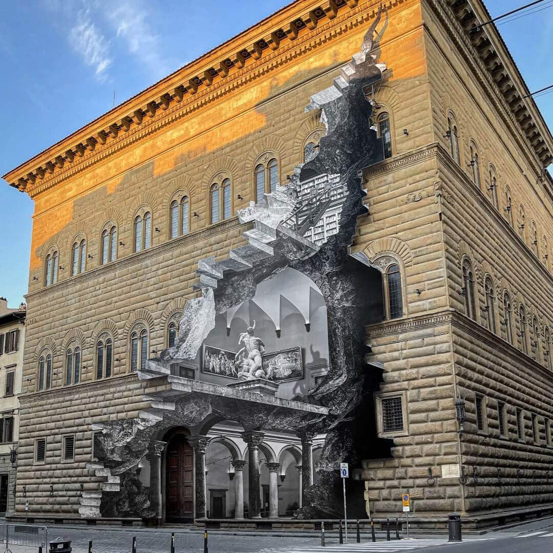 the-wound-la-ferita-installation-by-JR-palazzo-strozzi-florence